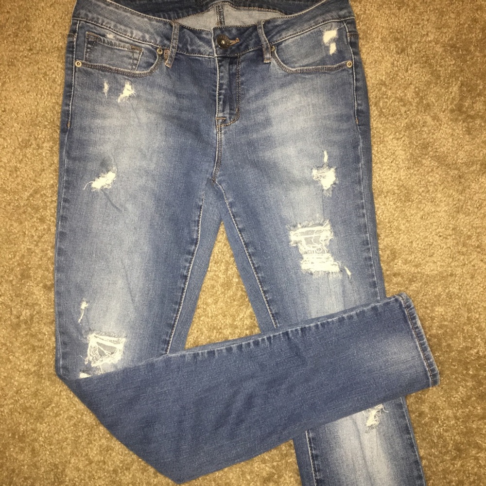 Bullhead distressed skinny blue jeans size 9